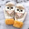 Image of Eco-fur Animal Mittens Hand-knitted Gloves - Threads and Metal