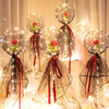 Image of LED Luminous Balloon Rose Bouquet - Threads and Metal