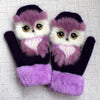Image of Eco-fur Animal Mittens Hand-knitted Gloves - Threads and Metal