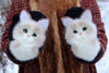 Image of Eco-fur Animal Mittens Hand-knitted Gloves - Threads and Metal