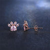 Image of Rose Gold Paw Earrings - Threads and Metal