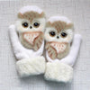 Image of Eco-fur Animal Mittens Hand-knitted Gloves - Threads and Metal