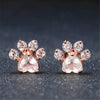 Image of Rose Gold Paw Earrings - Threads and Metal