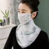 Image of Comfortable Woman Lightweight Sun Protection Silk Outdoor Scarf - Threads and Metal