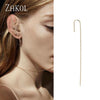Image of Ear Wrap Crawler Hook Earrings - Threads and Metal