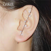 Image of Ear Wrap Crawler Hook Earrings - Threads and Metal