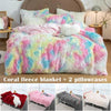 Image of 3pcs/set Fluffy Blanket with Pillow Cover Warm Soft Fleece Blanket for Children Adult Best Price - Threads and Metal