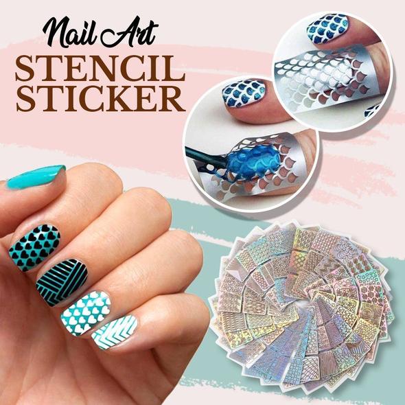 Nail Art Stencil Sticker [144 stickers]