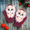 Image of Eco-fur Animal Mittens Hand-knitted Gloves - Threads and Metal 