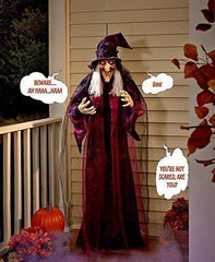 Last Day 50% Promotion - Talking Witch Halloween Haunted House Prop Decor - Threads and Metal 