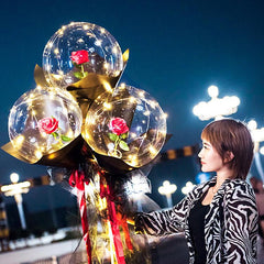 LED Luminous Balloon Rose Bouquet - Threads and Metal 
