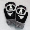 Image of Eco-fur Animal Mittens Hand-knitted Gloves - Threads and Metal 