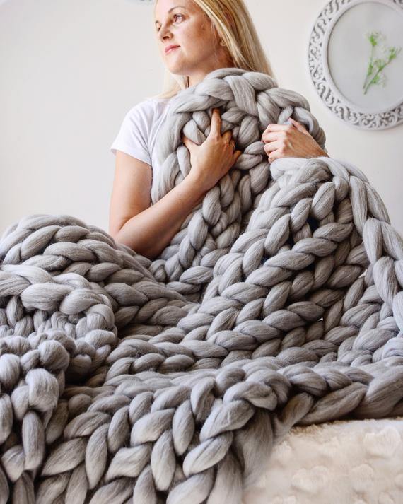 Threads & Metal™ Chunky Knitted Blanket - Threads and Metal 