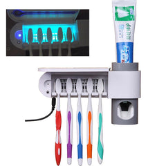 Automatic Antibacterial Ultraviolet Toothbrush Dispenser Sterilizer - Threads and Metal 