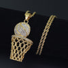 Image of Iced Out Basketball Hoop Pendant & Chain
