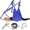 Image of AERIAL YOGA HAMMOCK 6 HANDLES STRAP, HOME GYM HANGING BELT SWING, ANTI-GRAVITY AERIAL TRACTION DEVICE - Threads and Metal 