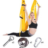 Image of AERIAL YOGA HAMMOCK 6 HANDLES STRAP, HOME GYM HANGING BELT SWING, ANTI-GRAVITY AERIAL TRACTION DEVICE - Threads and Metal 