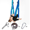 Image of AERIAL YOGA HAMMOCK 6 HANDLES STRAP, HOME GYM HANGING BELT SWING, ANTI-GRAVITY AERIAL TRACTION DEVICE - Threads and Metal 