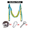 Image of AERIAL YOGA HAMMOCK 6 HANDLES STRAP, HOME GYM HANGING BELT SWING, ANTI-GRAVITY AERIAL TRACTION DEVICE - Threads and Metal 