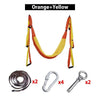 Image of AERIAL YOGA HAMMOCK 6 HANDLES STRAP, HOME GYM HANGING BELT SWING, ANTI-GRAVITY AERIAL TRACTION DEVICE - Threads and Metal 