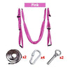 Image of AERIAL YOGA HAMMOCK 6 HANDLES STRAP, HOME GYM HANGING BELT SWING, ANTI-GRAVITY AERIAL TRACTION DEVICE - Threads and Metal 