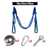 Image of AERIAL YOGA HAMMOCK 6 HANDLES STRAP, HOME GYM HANGING BELT SWING, ANTI-GRAVITY AERIAL TRACTION DEVICE - Threads and Metal 