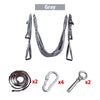 Image of AERIAL YOGA HAMMOCK 6 HANDLES STRAP, HOME GYM HANGING BELT SWING, ANTI-GRAVITY AERIAL TRACTION DEVICE - Threads and Metal 