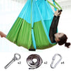 Image of AERIAL YOGA HAMMOCK 6 HANDLES STRAP, HOME GYM HANGING BELT SWING, ANTI-GRAVITY AERIAL TRACTION DEVICE - Threads and Metal 