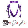 Image of AERIAL YOGA HAMMOCK 6 HANDLES STRAP, HOME GYM HANGING BELT SWING, ANTI-GRAVITY AERIAL TRACTION DEVICE - Threads and Metal 