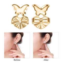 Earring Lifters for Stretched Earlobes / 2 pair - Threads and Metal 