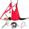 Image of AERIAL YOGA HAMMOCK 6 HANDLES STRAP, HOME GYM HANGING BELT SWING, ANTI-GRAVITY AERIAL TRACTION DEVICE - Threads and Metal 