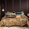 Image of Omera Embroidered Tassel Rounded Jacquard Satin Duvet Cover Set