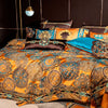 Image of Omera Embroidered Tassel Rounded Jacquard Satin Duvet Cover Set