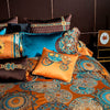 Image of Omera Embroidered Tassel Rounded Jacquard Satin Duvet Cover Set